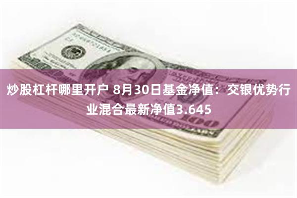 炒股杠杆哪里开户 8月30日基金净值：交银优势行业混合最新净值3.645