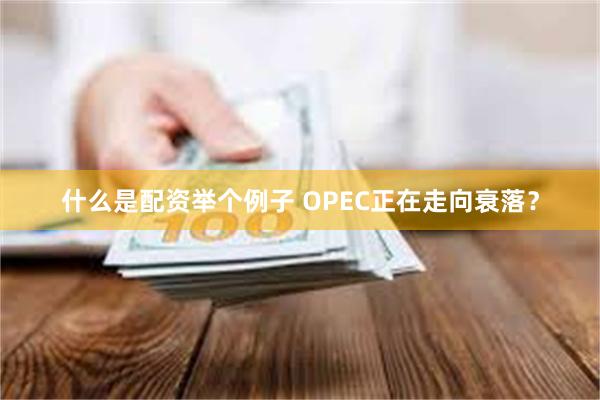 什么是配资举个例子 OPEC正在走向衰落？