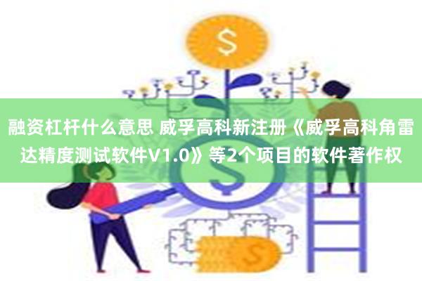 融资杠杆什么意思 威孚高科新注册《威孚高科角雷达精度测试软件V1.0》等2个项目的软件著作权