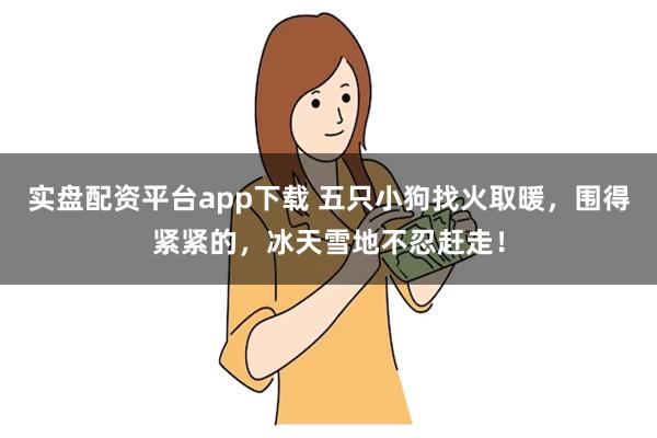 实盘配资平台app下载 五只小狗找火取暖，围得紧紧的，冰天雪地不忍赶走！