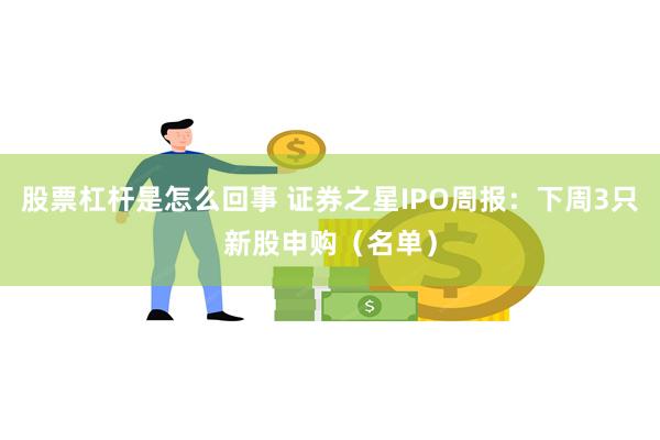 股票杠杆是怎么回事 证券之星IPO周报：下周3只新股申购（名单）