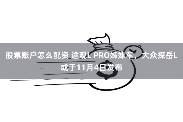 股票账户怎么配资 途观L PRO姊妹车，大众探岳L或于11月4日发布