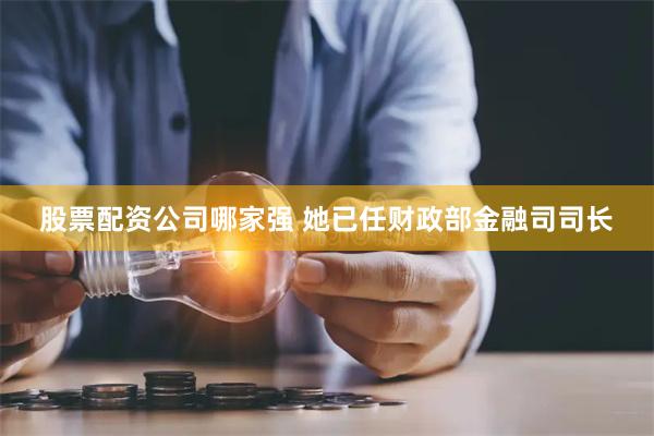 股票配资公司哪家强 她已任财政部金融司司长