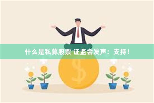 什么是私募股票 证监会发声：支持！