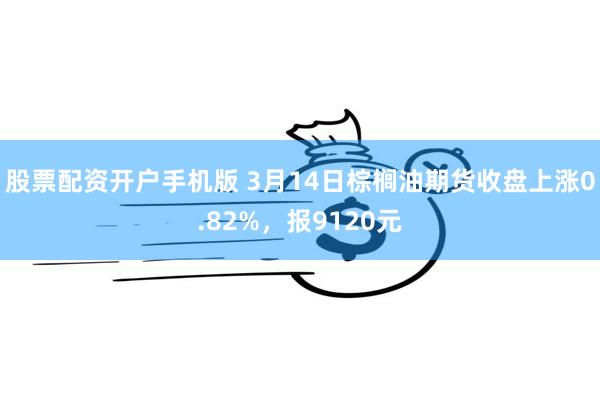 股票配资开户手机版 3月14日棕榈油期货收盘上涨0.82%，报9120元